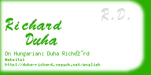 richard duha business card